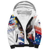 Filipino American History Month Sherpa Hoodie Bald Eagle Tarsier Together LT05 Unisex White - Polynesian Pride