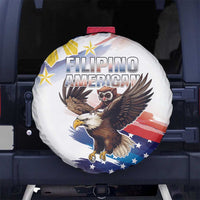Filipino American History Month Spare Tire Cover Bald Eagle Tarsier Together LT05 - Polynesian Pride