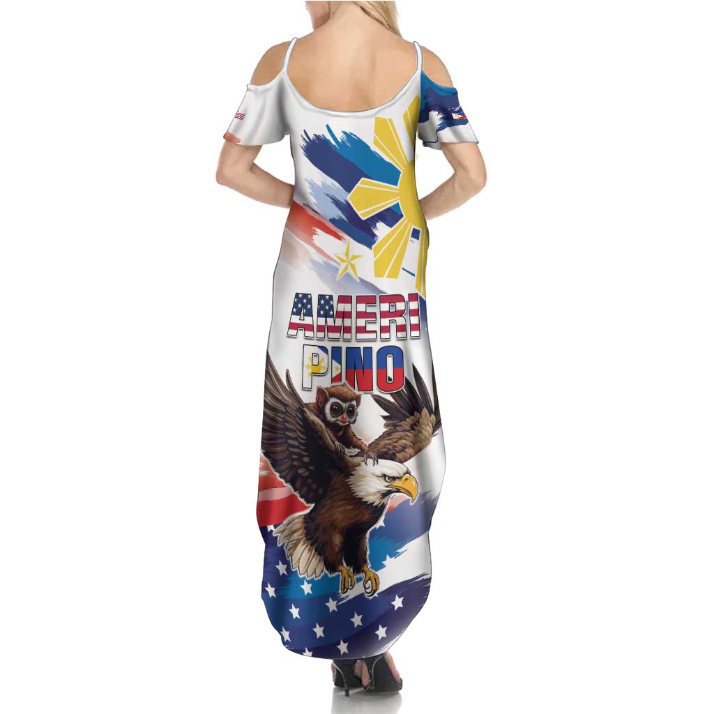 Filipino American History Month Summer Maxi Dress Bald Eagle Tarsier Together LT05 - Polynesian Pride