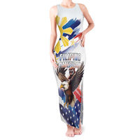 Filipino American History Month Tank Maxi Dress Bald Eagle Tarsier Together LT05 Women White - Polynesian Pride