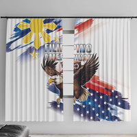 Filipino American History Month Window Curtain Bald Eagle Tarsier Together LT05 With Hooks White - Polynesian Pride