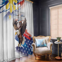Filipino American History Month Window Curtain Bald Eagle Tarsier Together LT05 - Polynesian Pride