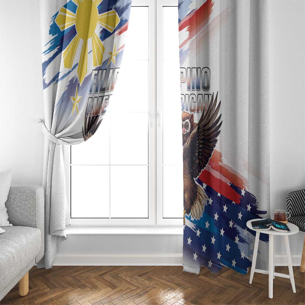 Filipino American History Month Window Curtain Bald Eagle Tarsier Together LT05 - Polynesian Pride