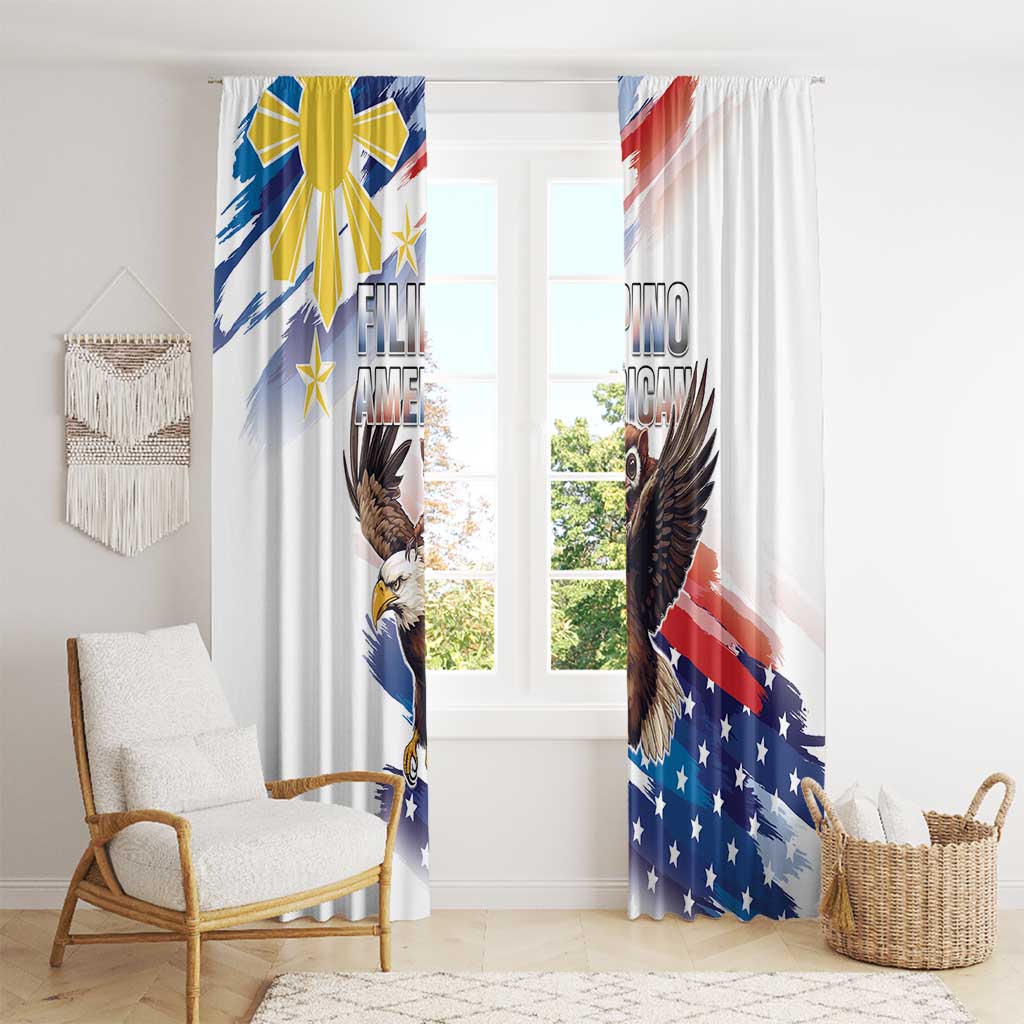 Filipino American History Month Window Curtain Bald Eagle Tarsier Together LT05 - Polynesian Pride