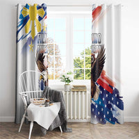 Filipino American History Month Window Curtain Bald Eagle Tarsier Together LT05 - Polynesian Pride