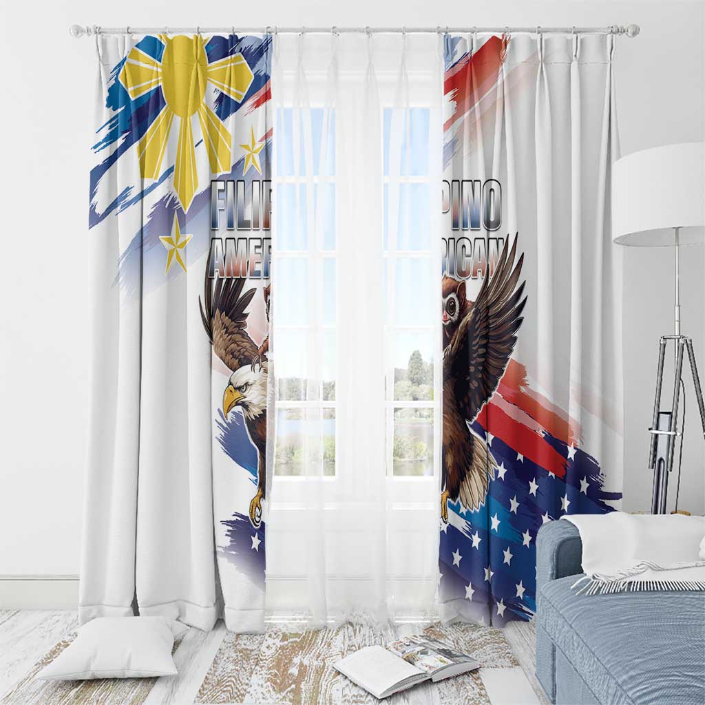 Filipino American History Month Window Curtain Bald Eagle Tarsier Together LT05 - Polynesian Pride