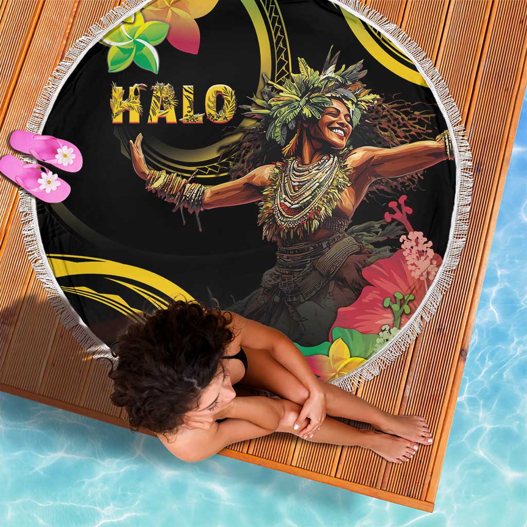 Halo Vanuatu Beach Blanket Beautiful Woman Dancing LT05 - Polynesian Pride