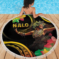Halo Vanuatu Beach Blanket Beautiful Woman Dancing LT05 - Polynesian Pride
