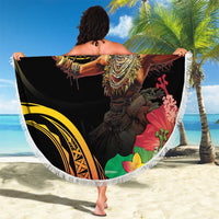 Halo Vanuatu Beach Blanket Beautiful Woman Dancing LT05 - Polynesian Pride