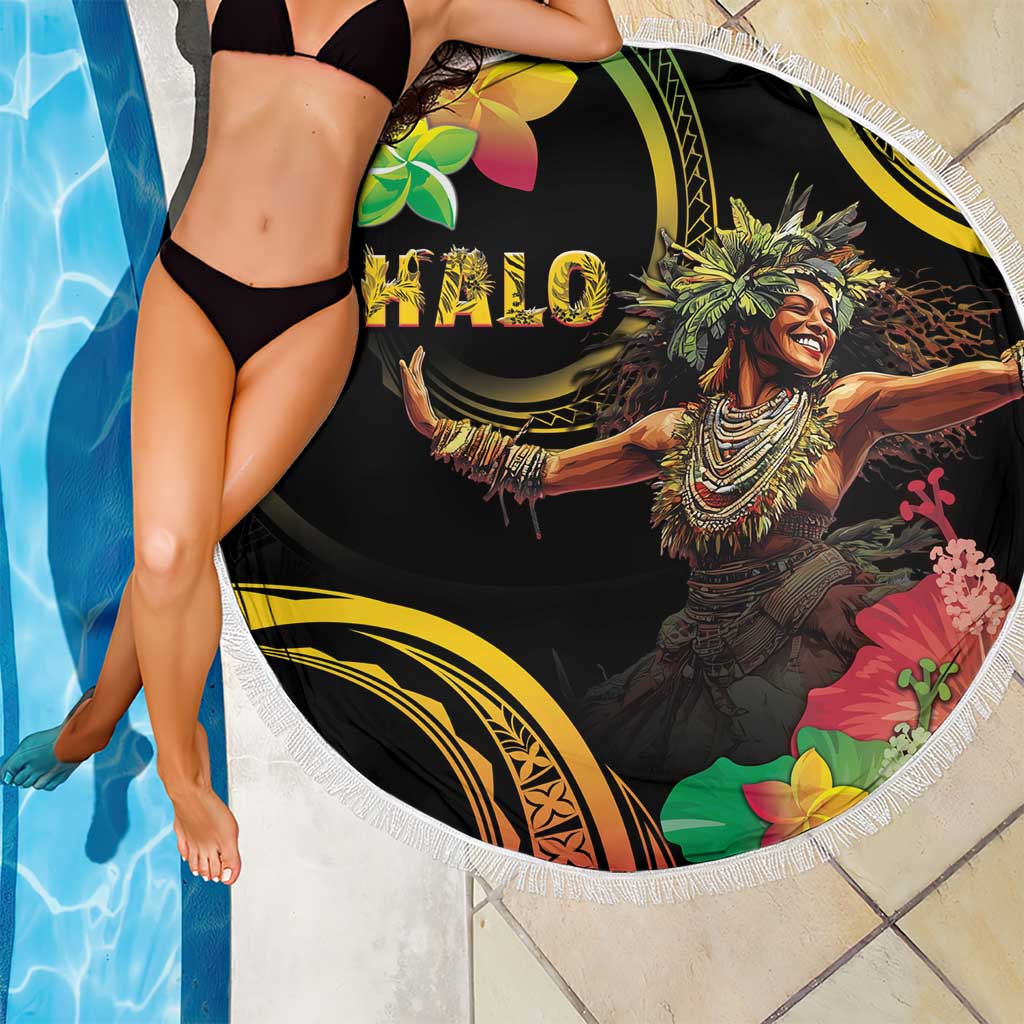 Halo Vanuatu Beach Blanket Beautiful Woman Dancing LT05 - Polynesian Pride