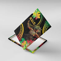 Halo Vanuatu Canvas Wall Art Beautiful Woman Dancing LT05 With Frame Black - Polynesian Pride