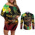 Halo Vanuatu Couples Matching Off Shoulder Short Dress and Long Sleeve Button Shirt Beautiful Woman Dancing