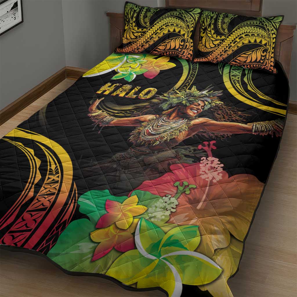 Halo Vanuatu Quilt Bed Set Beautiful Woman Dancing LT05 - Polynesian Pride