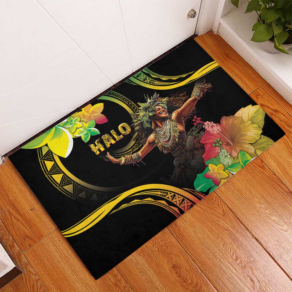 Halo Vanuatu Rubber Doormat Beautiful Woman Dancing LT05 - Polynesian Pride