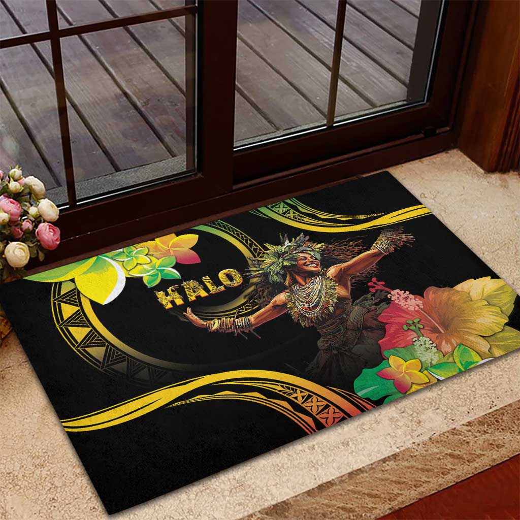 Halo Vanuatu Rubber Doormat Beautiful Woman Dancing LT05 - Polynesian Pride