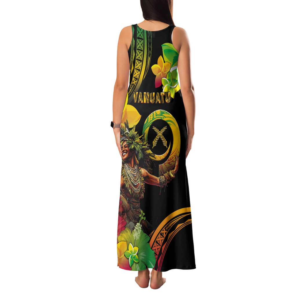 Halo Vanuatu Tank Maxi Dress Beautiful Woman Dancing LT05 - Polynesian Pride
