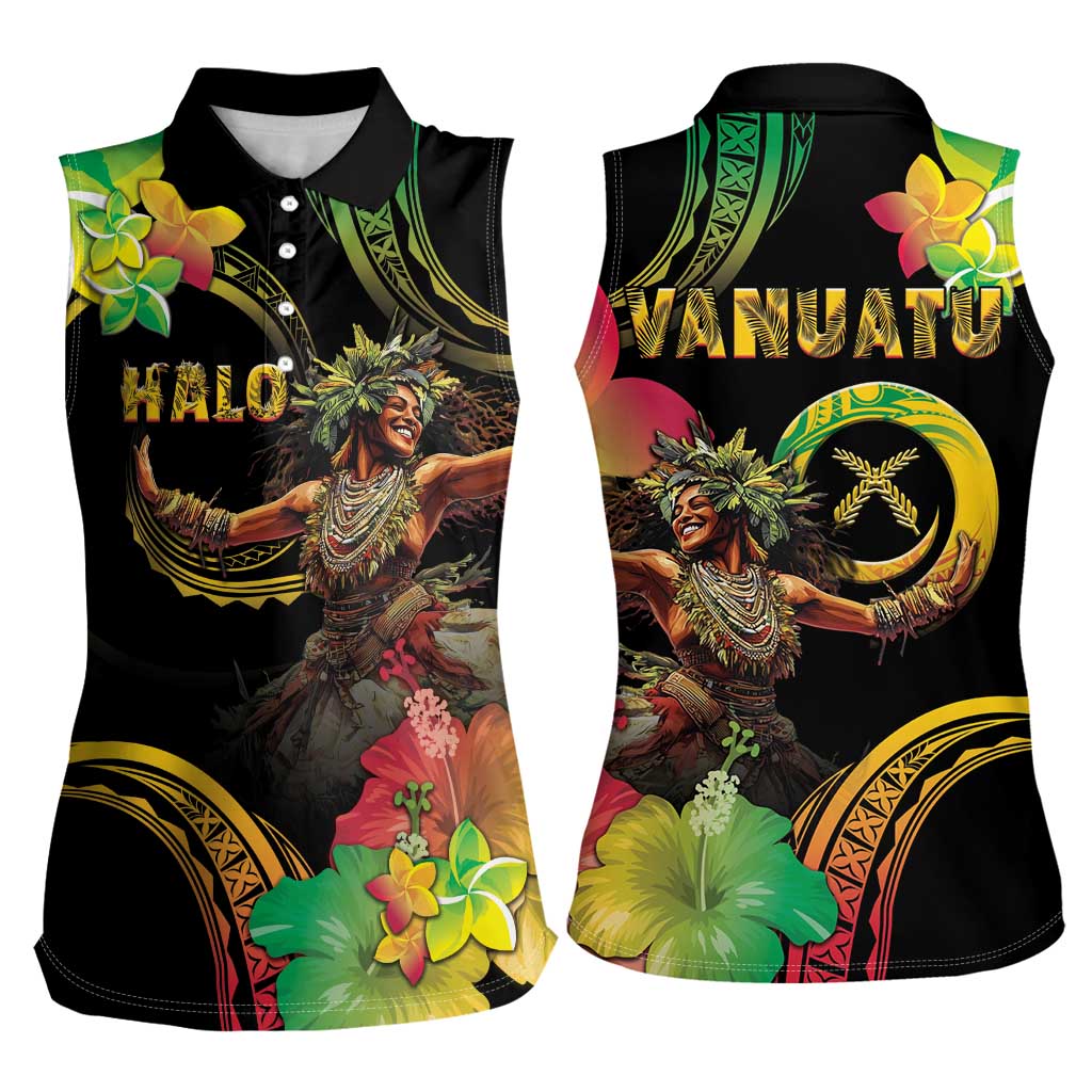 Halo Vanuatu Women Sleeveless Polo Shirt Beautiful Woman Dancing