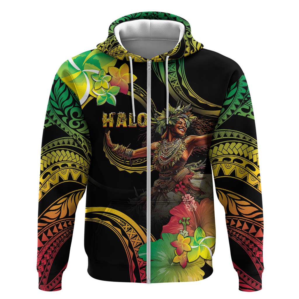 Halo Vanuatu Zip Hoodie Beautiful Woman Dancing