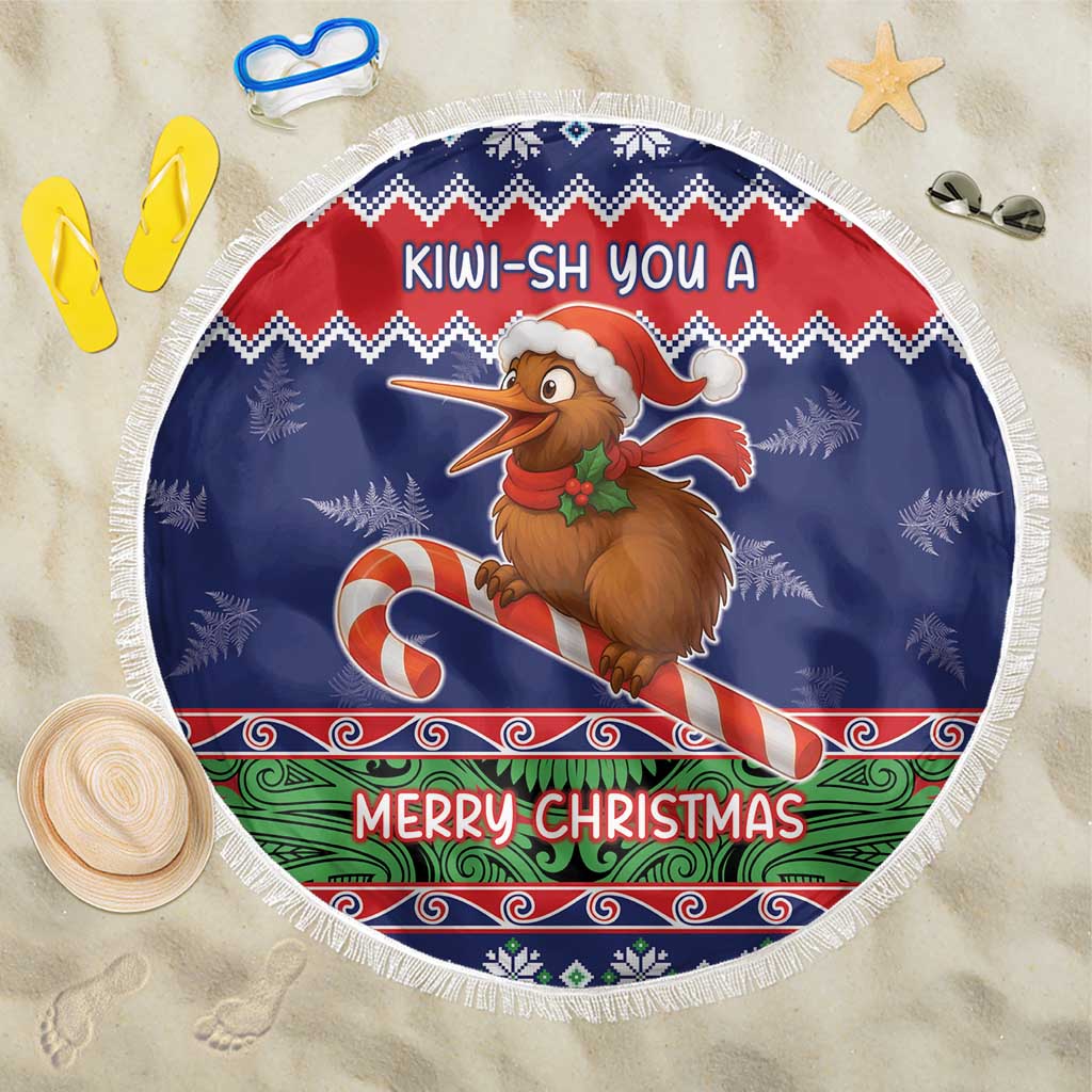 New Zealand Christmas Beach Blanket Kiwi-sh You A Merry Christmas - Polynesian Pride