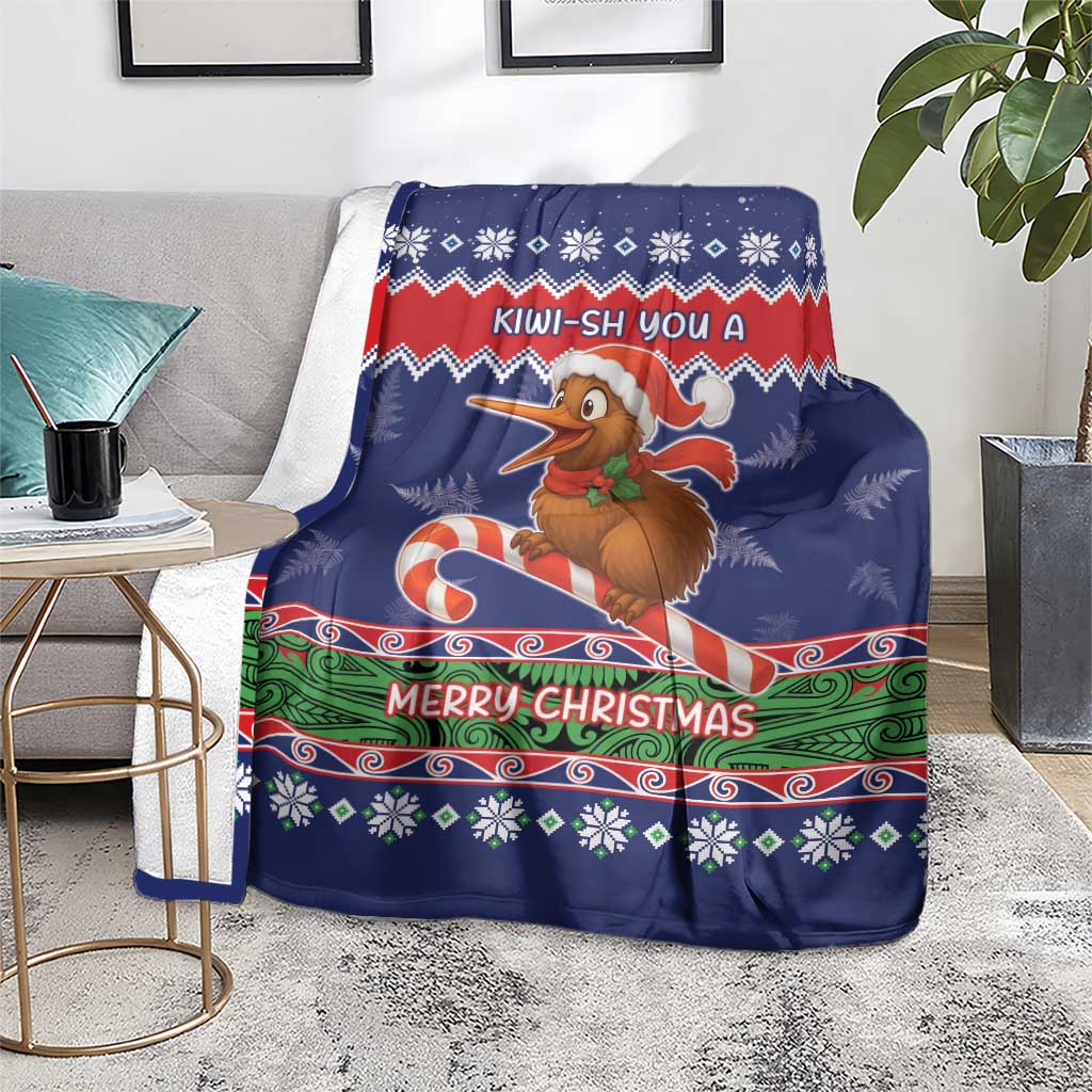 New Zealand Christmas Blanket Kiwi-sh You A Merry Christmas - Polynesian Pride