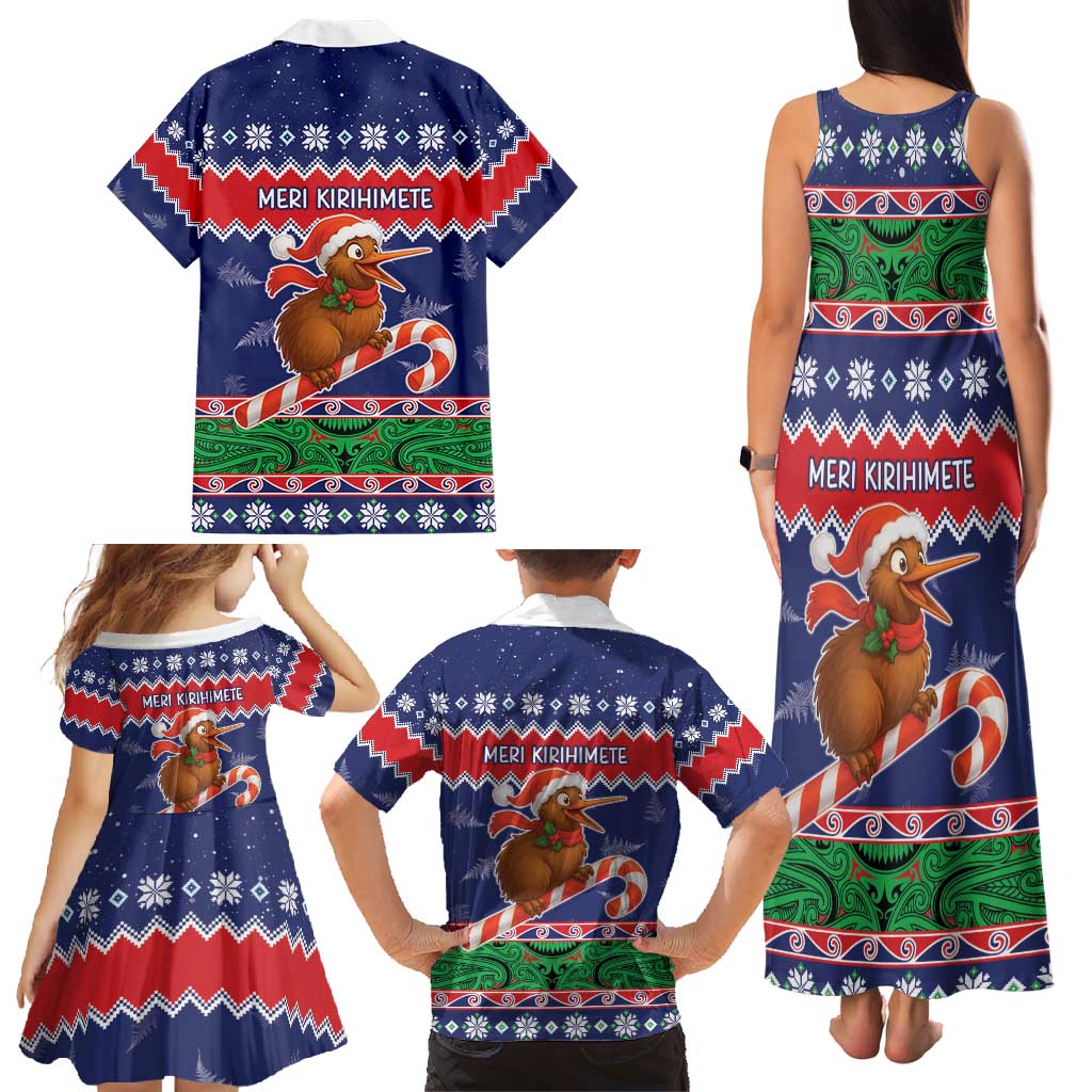 New Zealand Christmas Family Matching Tank Maxi Dress and Hawaiian Shirt Kiwi-sh You A Merry Christmas - Polynesian Pride