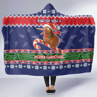 New Zealand Christmas Hooded Blanket Kiwi-sh You A Merry Christmas - Polynesian Pride