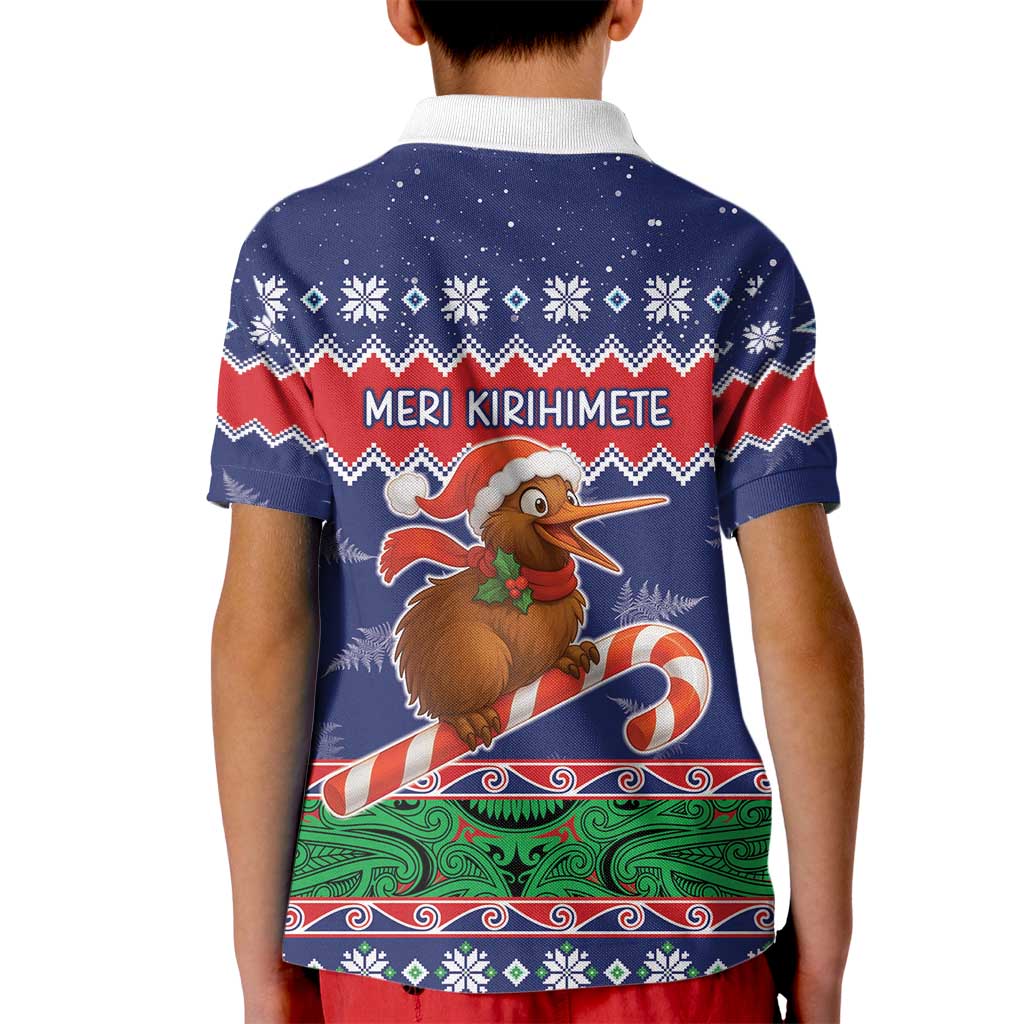 New Zealand Christmas Kid Polo Shirt Kiwi-sh You A Merry Christmas - Polynesian Pride