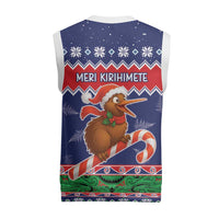 New Zealand Christmas Knitted V-Neck Vest Kiwi-sh You A Merry Christmas - Polynesian Pride