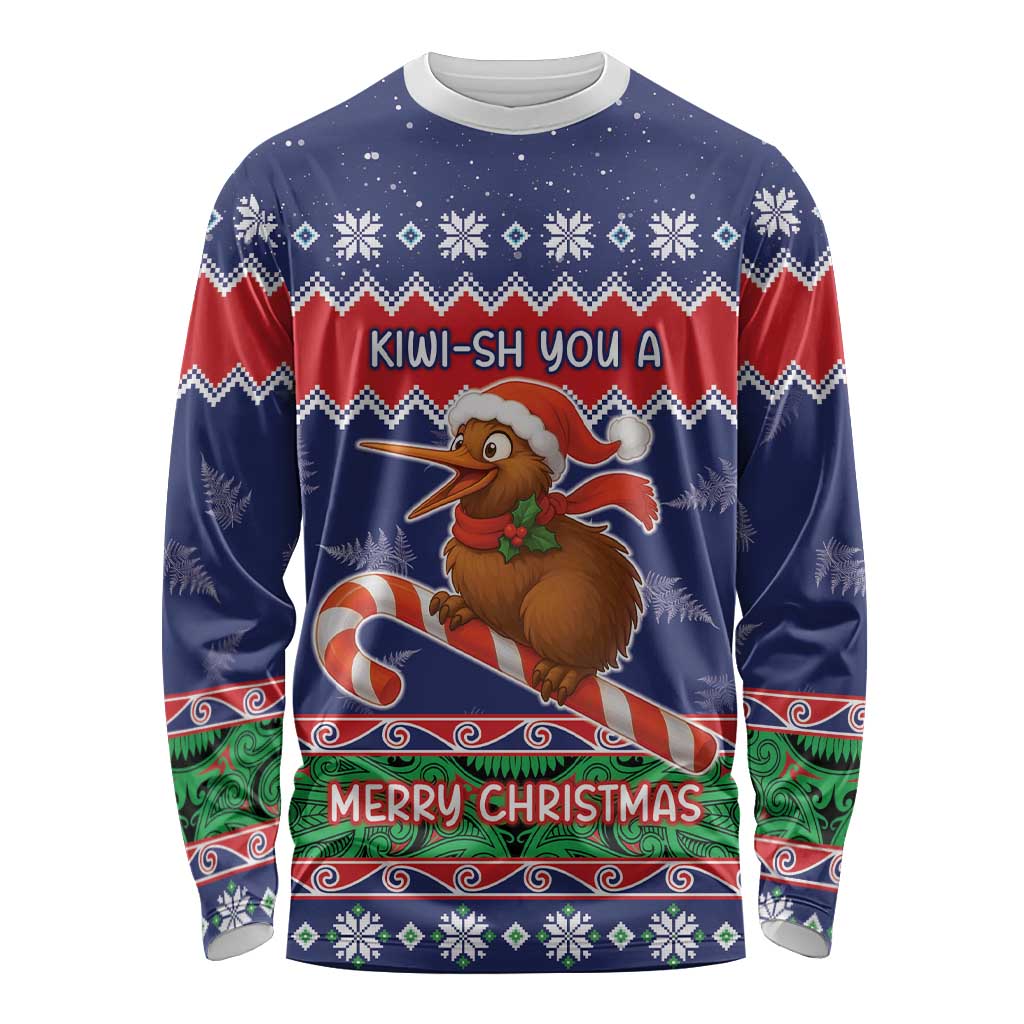 New Zealand Christmas Long Sleeve Shirt Kiwi-sh You A Merry Christmas - Polynesian Pride