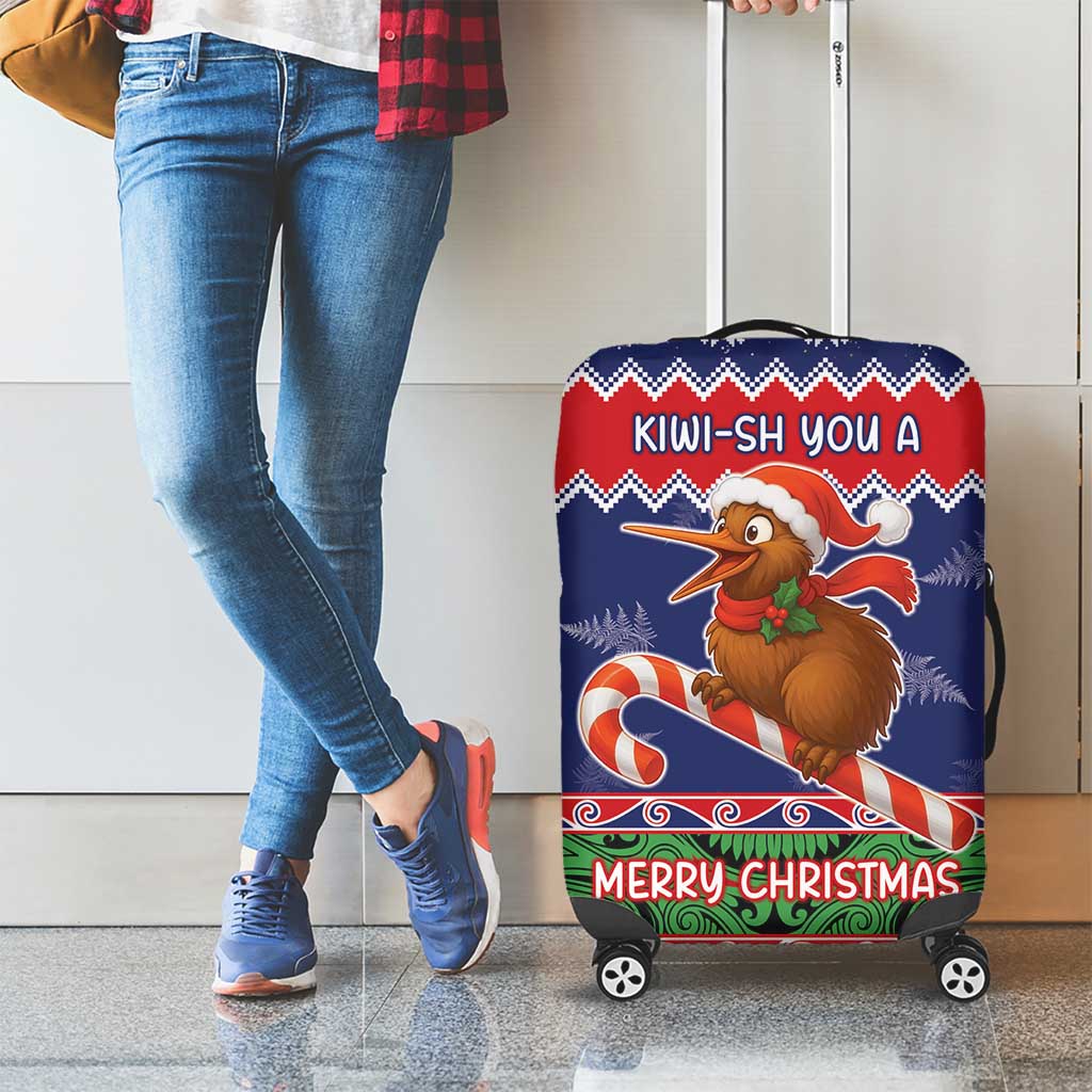New Zealand Christmas Luggage Cover Kiwi-sh You A Merry Christmas - Polynesian Pride