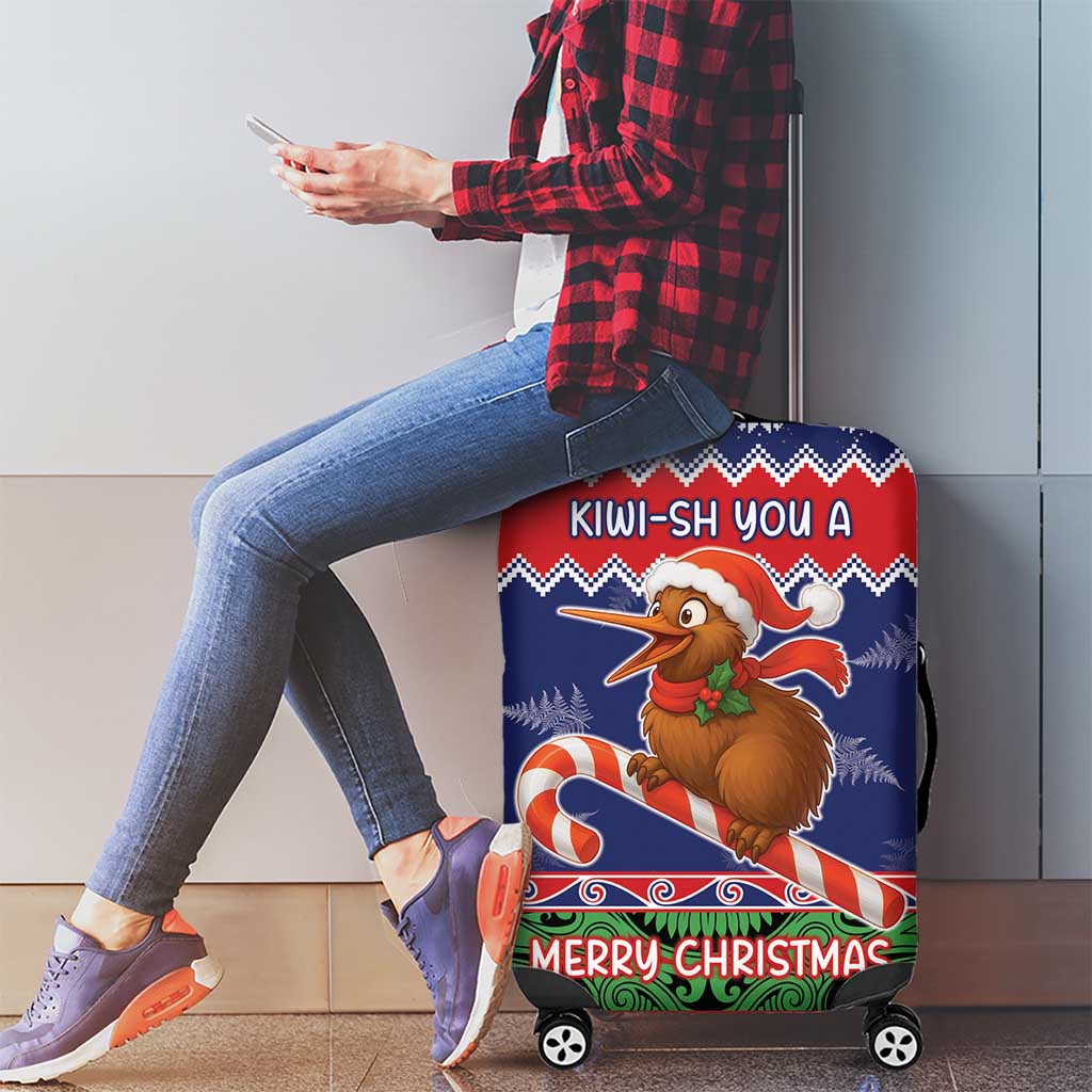 New Zealand Christmas Luggage Cover Kiwi-sh You A Merry Christmas - Polynesian Pride