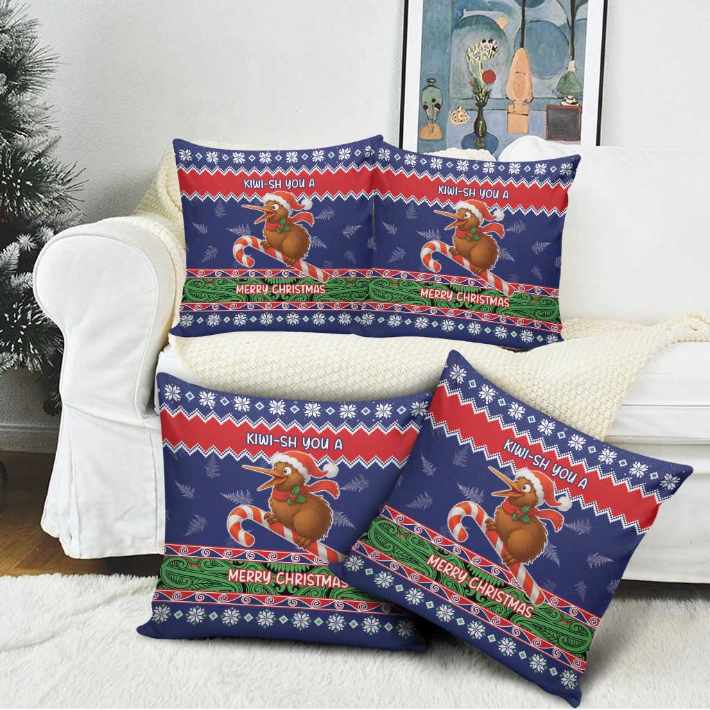 New Zealand Christmas Pillow Cover Kiwi-sh You A Merry Christmas - Polynesian Pride
