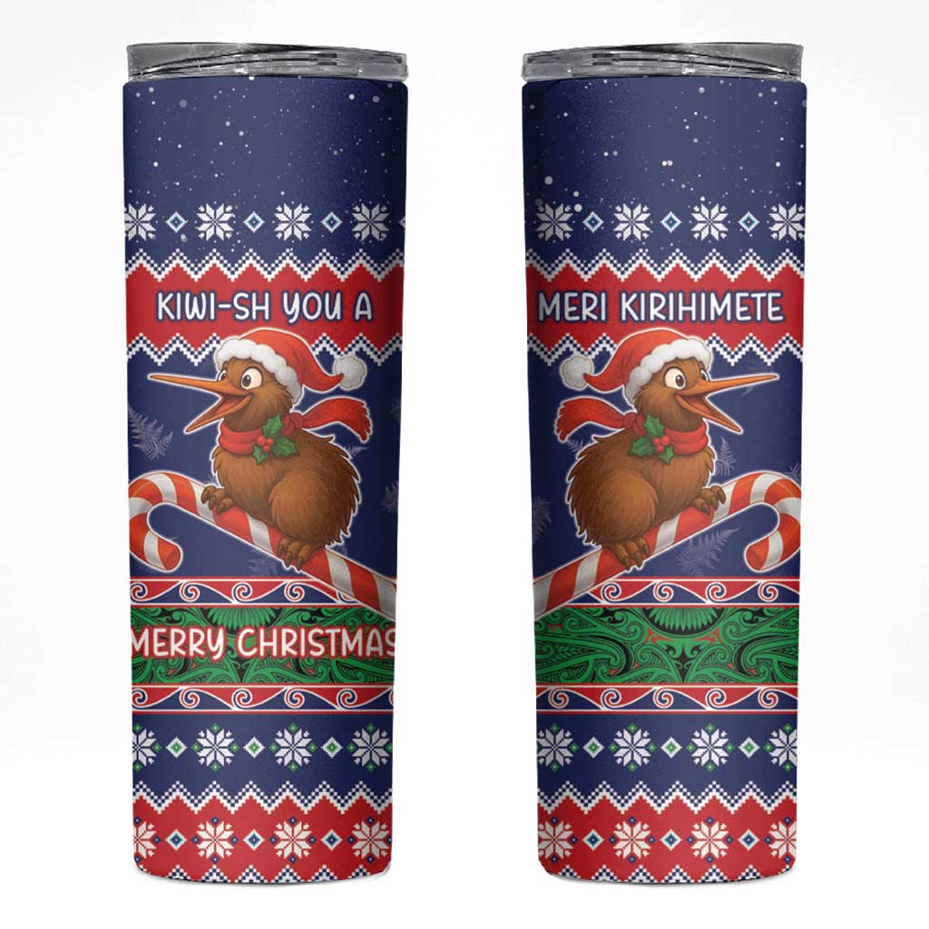 New Zealand Christmas Skinny Tumbler Kiwi-sh You A Merry Christmas - Polynesian Pride