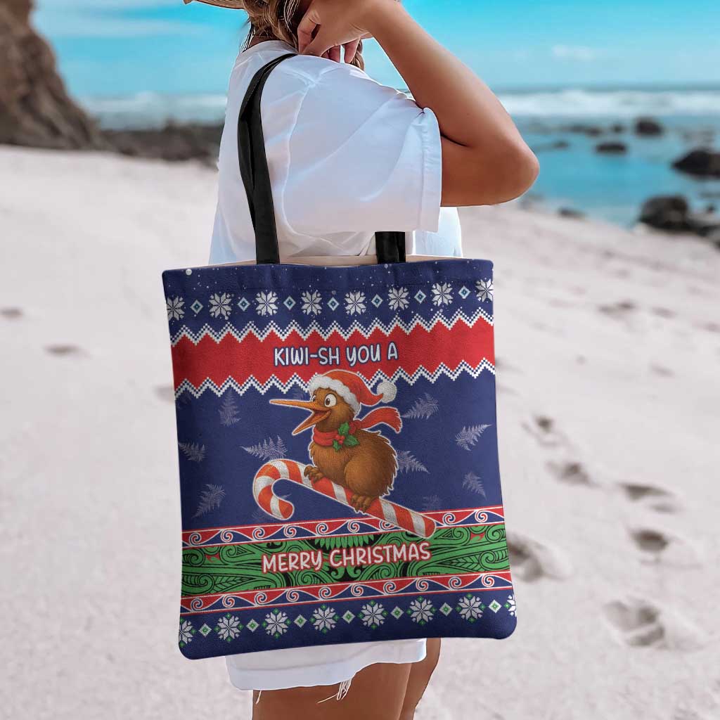 New Zealand Christmas Tote Bag Kiwi-sh You A Merry Christmas - Polynesian Pride