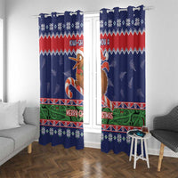 New Zealand Christmas Window Curtain Kiwi-sh You A Merry Christmas - Polynesian Pride