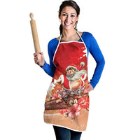 Hawaii Funny Christmas Apron Santa Surfing With Tapa Pattern LT05 - Polynesian Pride