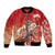 Hawaii Funny Christmas Bomber Jacket Santa Surfing With Tapa Pattern - Polynesian Pride