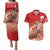 Hawaii Funny Christmas Couples Matching Puletasi and Hawaiian Shirt Santa Surfing With Tapa Pattern - Polynesian Pride