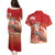 Hawaii Funny Christmas Couples Matching Puletasi and Hawaiian Shirt Santa Surfing With Tapa Pattern - Polynesian Pride
