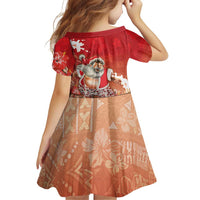 Hawaii Funny Christmas Family Matching Off Shoulder Short Dress and Hawaiian Shirt Santa Surfing With Tapa Pattern - Polynesian Pride