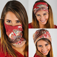 Hawaii Funny Christmas Neck Gaiter Santa Surfing With Tapa Pattern - Polynesian Pride