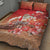 Hawaii Funny Christmas Quilt Bed Set Santa Surfing With Tapa Pattern - Polynesian Pride