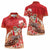 Hawaii Funny Christmas Women Polo Shirt Santa Surfing With Tapa Pattern - Polynesian Pride
