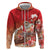 Hawaii Funny Christmas Zip Hoodie Santa Surfing With Tapa Pattern - Polynesian Pride