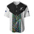 Custom New Zealand Fern Rugby Baseball Jersey World Cup 2023 Paua Shell Maori Pattern LT05 White - Polynesian Pride