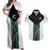 Custom New Zealand Fern Rugby Couples Matching Off Shoulder Maxi Dress and Hawaiian Shirt World Cup 2023 Paua Shell Maori Pattern LT05 White - Polynesian Pride