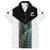 Custom New Zealand Fern Rugby Family Matching Long Sleeve Bodycon Dress and Hawaiian Shirt World Cup 2023 Paua Shell Maori Pattern LT05 Dad's Shirt - Short Sleeve White - Polynesian Pride