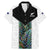 Custom New Zealand Fern Rugby Family Matching Mermaid Dress and Hawaiian Shirt World Cup 2023 Paua Shell Maori Pattern LT05 Dad's Shirt - Short Sleeve White - Polynesian Pride