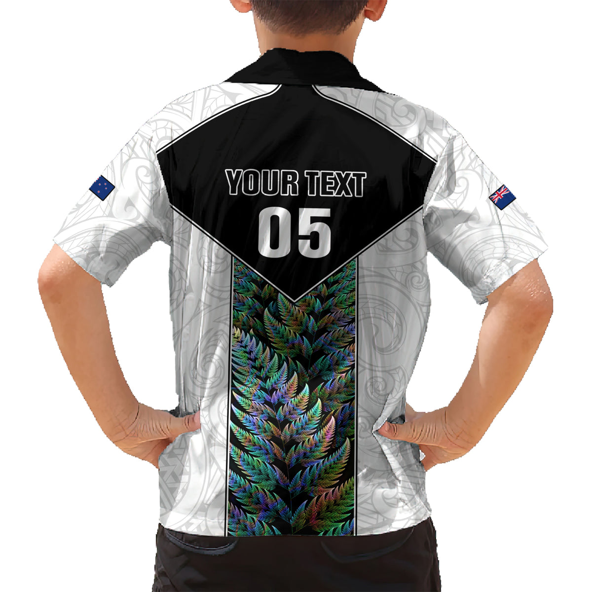 Custom New Zealand Fern Rugby Family Matching Short Sleeve Bodycon Dress and Hawaiian Shirt World Cup 2023 Paua Shell Maori Pattern LT05 - Polynesian Pride