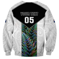 Custom New Zealand Fern Rugby Sweatshirt World Cup 2023 Paua Shell Maori Pattern LT05 - Polynesian Pride